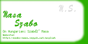 masa szabo business card